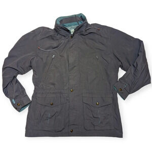 Vintage North American Clothiers Outdoor Grey Teal Zip Hooded Jacket Mens  M